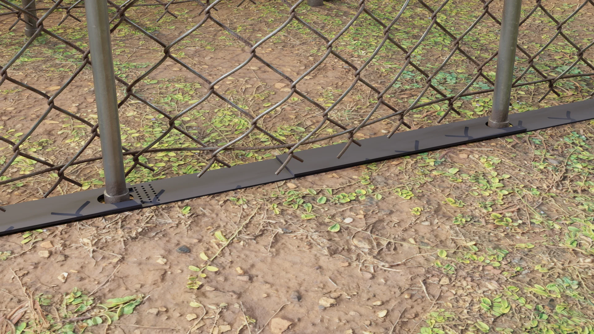 installed fence in the backyard